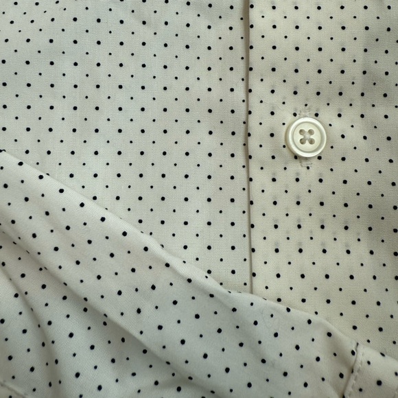 Express Men’s Dress Shirt, white with black dot pattern, size large/slim fit - Picture 3 of 6